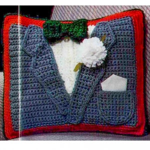 MODELLO Cuscino CROCHET - Modello regalo per la festa del papà all&#39;uncinetto - Cuscino di papà pdf - Modello all&#39;uncinetto vintage - PDF digitale istantaneo