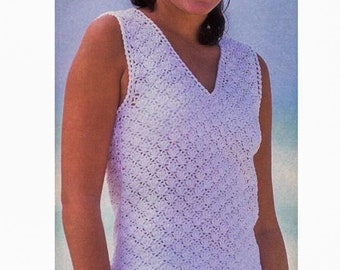 PATRÓN DE GANCHILLO, Patrón vintage en PDF, Patrón de suéter de ganchillo, Patrón de ganchillo fácil, Patrón de ganchillo, Patrón de camiseta de crochet, Patrón de camisola