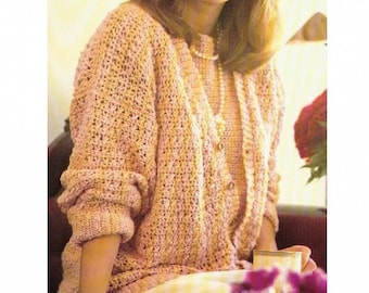CROCHET Cardigan PATTERN, Easy Crochet Cardigan Pattern, Pullover Pattern Top, Crochet Sweater Pattern, Women's Cardigan Pattern, pdf