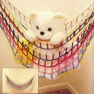 Toy Hammock CROCHET PATTERN, Easy Crochet Pattern, Beginner Crochet, Soft Hanging Toy Storage for Nursery Bedroom Playroom, pdf English Only