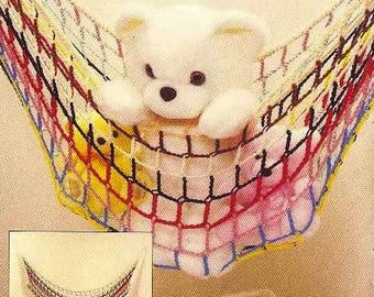Toy Hammock CROCHET PATTERN, Easy Crochet Pattern, Beginner Crochet, Soft Hanging Toy Storage for Nursery Bedroom Playroom, pdf English Only