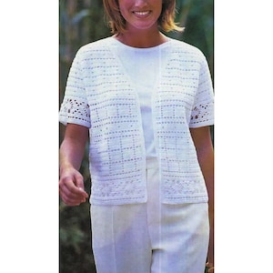 PATRÓN DE CÁRTER DE CROCHET - Patrón Vintage de Cárdigan de Cachemira en PDF - Suéter de Mujer - Patrón de Jersey Cárdigan de Encaje de Cachemira - 5 tallas 10-18