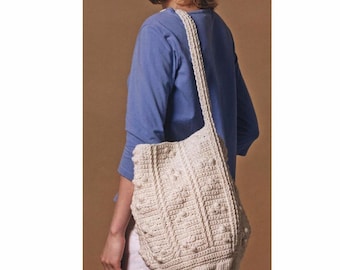 Tragetasche häkeln MUSTER, Hobo Bag Muster, Freundliche Tragetasche Häkelmuster, Bobble Stitch Häkeltasche Muster, Digitale Anleitung PDF-Datei
