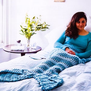 Patrón de manta de crochet PDF Descarga instantánea de manta de sirena digital Patrón de manta de crochet gruesa