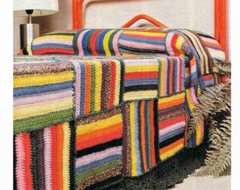 Rainbow Blanket CROCHET PATTERN, Afghan Pattern, Colorful Boho, Rainbow Afghan, Boho Cozy Blanket, Bedspread, Cottage Designs, PDF Download