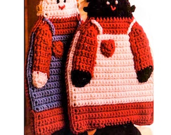 CROCHET Potholder PATTERN - Vintage Potholders - Country Folk Potholders - PDF instant digital - Vintage Crochet