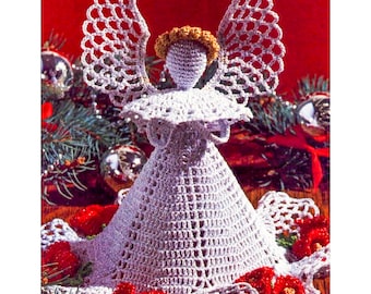 PATRÓN DE GORRO PARA ARBOL DE NAVIDAD A GANCHILLO - Centro de mesa navideño - Patrones navideños de adornos de ángeles - pdf digital instantáneo