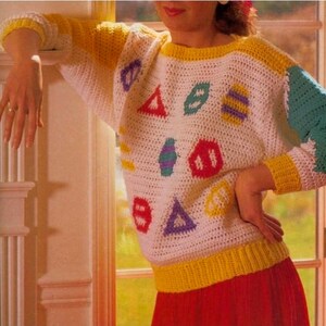Sweater PATTERN CROCHET, Crochet Graphic Sweater Pattern, Crochet Sweater Pattern Women, Pullover Top Pattern Crochet, pdf Digital Download