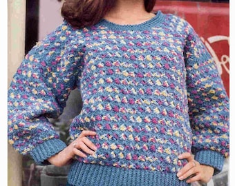 Women's Crochet Sweater Pattern, CROCHET PATTERN pdf, Ladies Crochet Jumper, Sizes Small, Medium, Large, Women's Top, Instant Download