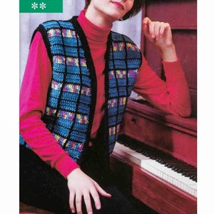 CROCHET Vest PATTERNS, Crochet Vest Pattern for Women, Crochet Sweater Vest Pattern, Ladies Crochet Waistcoat, Womens Wests pdf English Only