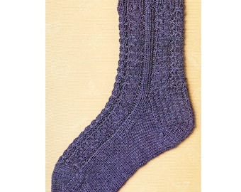 PATRÓN DE TEJIDO, Patrón para tejer calcetines, Patrón para tejer calcetines de cable, Tutorial para tejer calcetines, Calcetines básicos, PDF (solo en inglés)