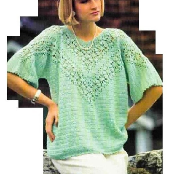 Crochet Sweater Pattern Women PDF Instant Digital Ladies Sweater Download Vintage Crochet