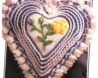 SCHEMI PER CUSCINI ALL'UNCINETTO, Schema all'uncinetto a forma di cuore, Regalo di San Valentino per un amico, Decorazioni per la casa all'uncinetto, Cuscino all'uncinetto, PDF solo in inglese