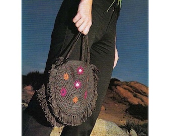 CROCHET Bag PATTERN, Crochet Handbag Pattern, Purse Crochet Pattern, Crochet Tote Patterns, Easy Women Round Vintage Bag pdf Tutorial
