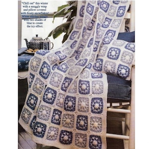 CROCHET Afghan PATTERN-Crochet Blanket Pattern-Crochet Throw Pattern pdf-Winter Tale Snowflake Crochet Pattern-PDF Digital Download