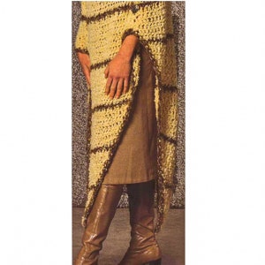 Easy CROCHET Poncho PATTERN - Crochet Poncho Pattern - Retro Crochet Patterns - Vintage Crochet Pattern - pdf instant digital