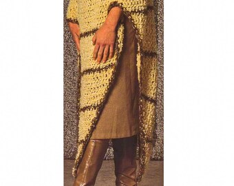 Easy CROCHET Poncho PATTERN - Crochet Poncho Pattern - Retro Crochet Patterns - Vintage Crochet Pattern - pdf instant digital