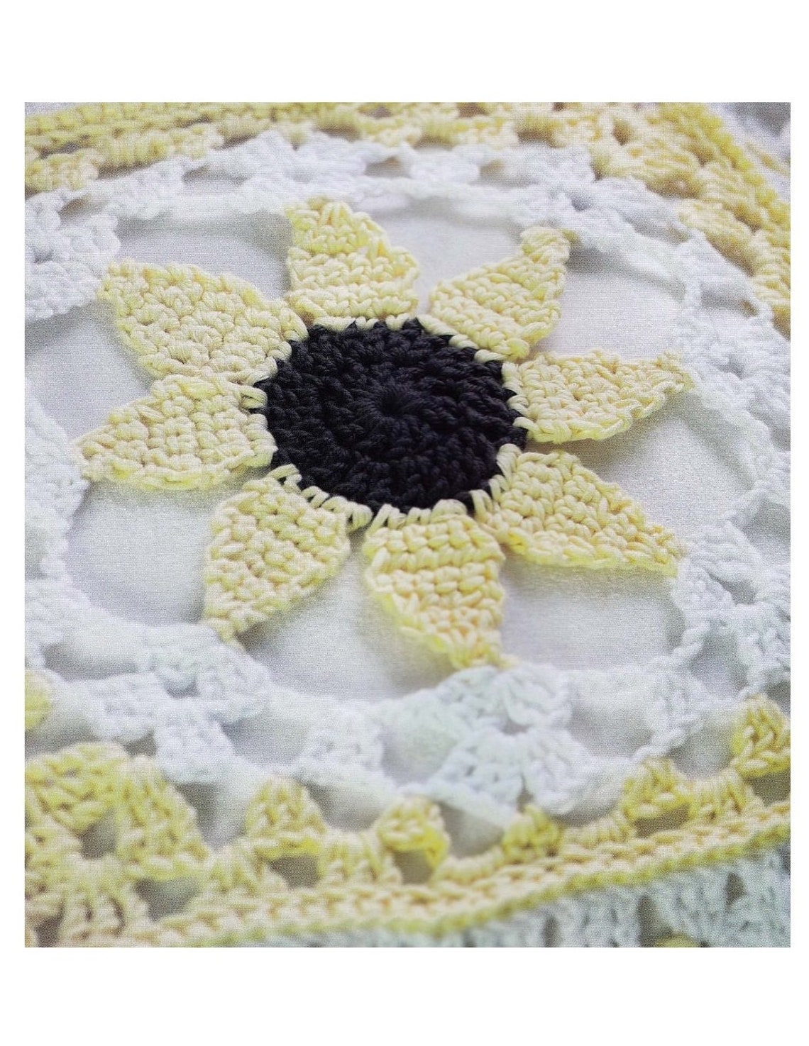 Crochet Pattern Granny Square Sunflower PDF Instant Digital Etsy
