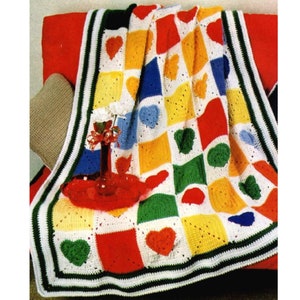 Heart Crochet Blanket Pattern PDF Instant Digital Crochet Afghan Patterns Download Vintage Crochet Patterns