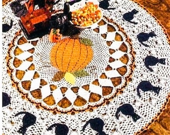 CROCHET Halloween PATTERN - Halloween Table Centerpiece - Large Crochet Doily Pattern - Halloween Pattern pdf - pdf instant digital