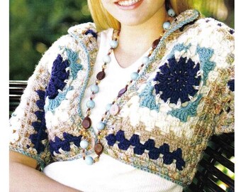 Cropped Cardigan Crochet Pattern PDF Instant Digital Easy Bolero Crochet Pattern Download Crochet Crop Cardigan