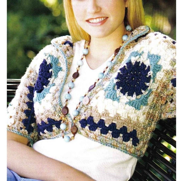 Cropped Cardigan Crochet Pattern PDF Instant Digital Easy Bolero Crochet Pattern Download Crochet Crop Cardigan