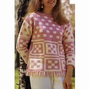 Mosaic CROCHET PATTERN, Crochet Sweater Pattern, Vintage Tunic, Vintage Crochet Patterns for Women, Crochet Clothing, pdf Instant Download