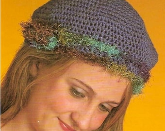 Easy Beret Hat CROCHET PATTERN Women Beginner Crochet Hat, crochet beret pattern, Womens Hat Cap Vintage Pattern, pdf, English Only