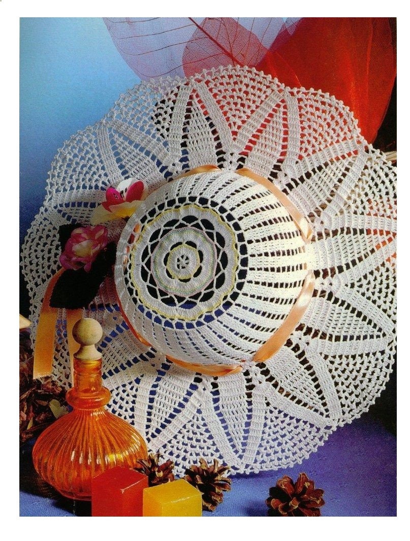 Vintage Crochet Pattern Womens Pretty Art Summer Hat PDF Instant Digital Download Lacy Wrap Boho Lace Cotton