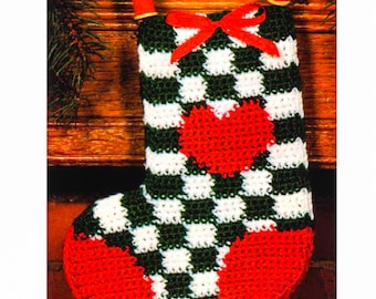 CROCHET Stocking PATTERN, Christmas Tree Stocking, Christmas Crochet Pattern, Holiday Mantle Decor, Crochet Gift Ideas, Farmhouse Stockings