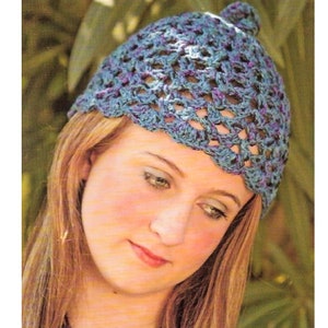 CROCHET Hat PATTERNS for Women - Bucket Hat Crochet Pattern - Crochet Pattern Lacy Blue Hat - pdf Crochet Pattern - PDF instant digital