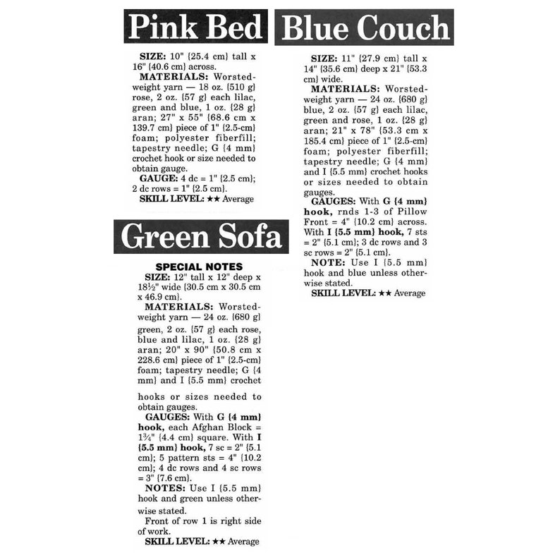 3 CROCHET PATTERNS, Cat Pet Couch Bed Sofa, pdf Designer Pets Cat Bed, Small Dog Bed Crochet Pattern, Shaped Pet Bed Crochet Pattern image 2