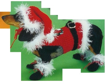 Dog Sweater PATTERN CROCHET - Christmas Sweater and Hat for Dog - Christmas Hat for Dog - Vintage Crochet Patterns - pdf instant digital