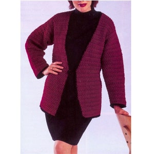 PDF Crochet PATTERN, Coat Jacket Women, Instant Download, Crochet Cardigan Pattern, Ladies Cardigan Vintage Crochet Pattern