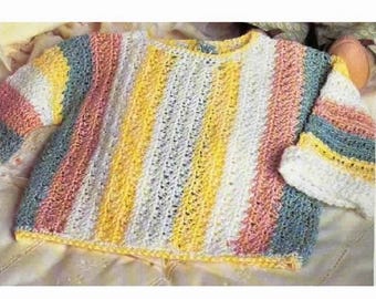 Baby Sweater CROCHET PATTERN, Baby Sweater Crochet Tutorial, Baby Sweater 3-12 Months, Cute Crochet Baby Pattern, pdf Download, English Only