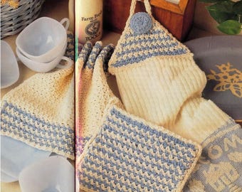 Dishcloth CROCHET PATTERN, Towel Holder Crochet Pattern, Potholder Crochet Tutorial, Cottage Designs Dishcloth, Kitchen Crochet, pdf Pattern