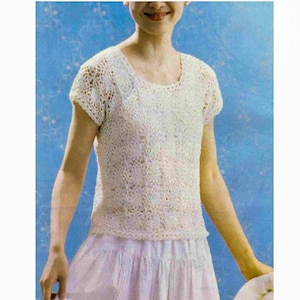 Lacy Summer Top Crochet PATTERN PDF File - Crochet Top - Crochet Pattern - Crochet Summer Top - Vintage Pattern - instant digital download