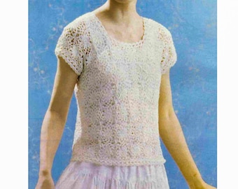 Lacy Summer Top Crochet PATTERN PDF File - Crochet Top - Crochet Pattern - Crochet Summer Top - Vintage Pattern - instant digital download