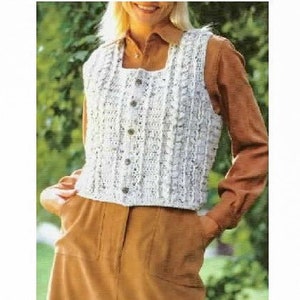 Vest CROCHET PATTERN, Womens Crochet Waistcoat, Crochet Pattern pdf, Ladies Crochet Vest, Vintage Crochet Pattern, pdf Instant Download
