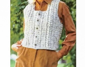 Vest CROCHET PATTERN, Womens Crochet Waistcoat, Crochet Pattern pdf, Ladies Crochet Vest, Vintage Crochet Pattern, pdf Instant Download