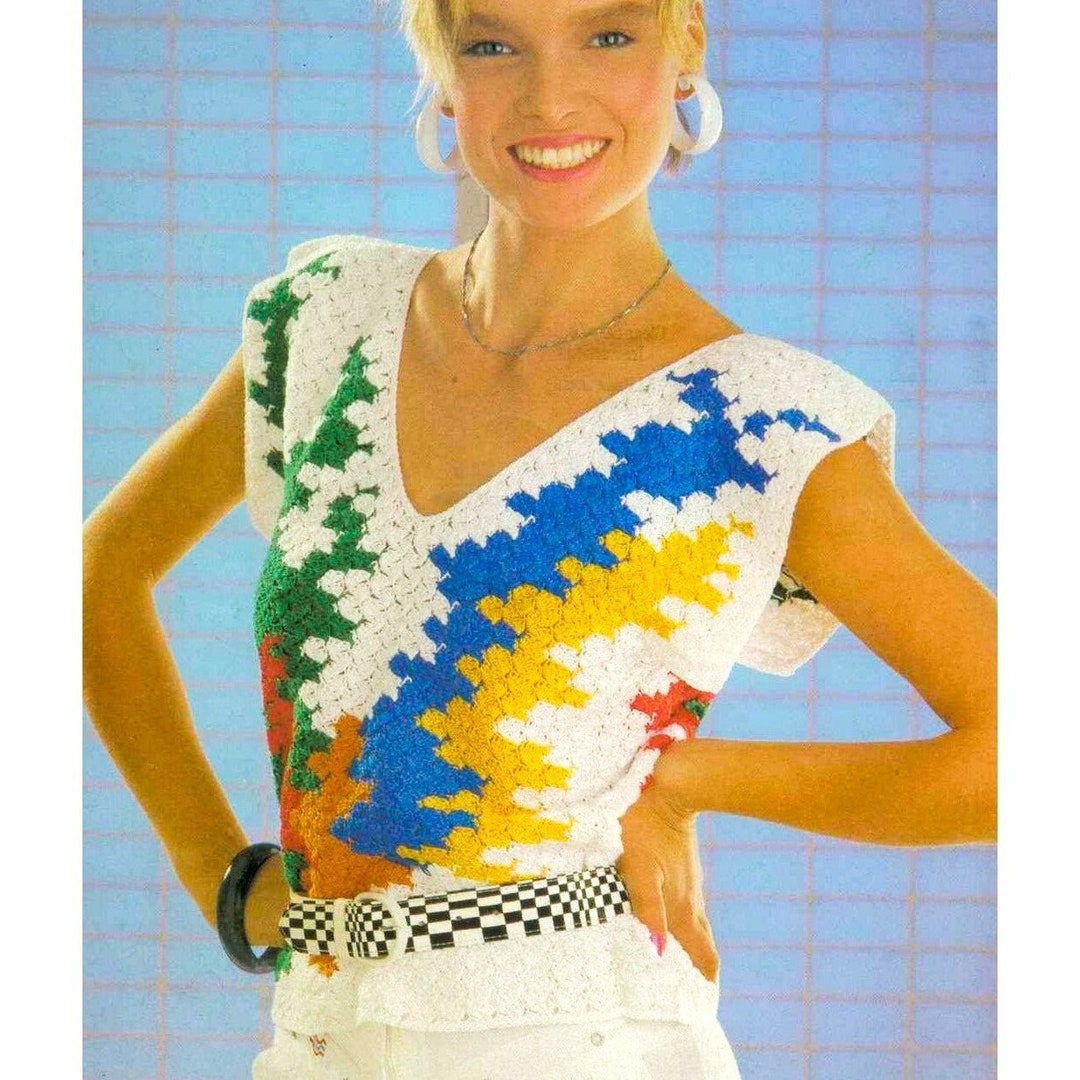 V Neck Tank Top Pattern PDF Instant Digital Crochet Crop Top Pattern ...