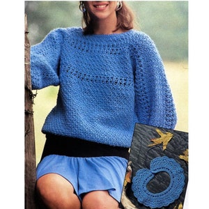 Sweater CROCHET PATTERN, Crochet Pullover Sweater Pattern, Crochet Long Sleeve Top, Women&#39;s Crochet Sweater Pattern, Pdf Instant Digital