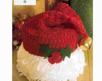 Kerstmuts GEHAAKT PATROON, haken voor beginners, hoes kerstmuts, haakpatroon kerstmuts doe-het-zelf, patroon kerstmuts, direct downloaden