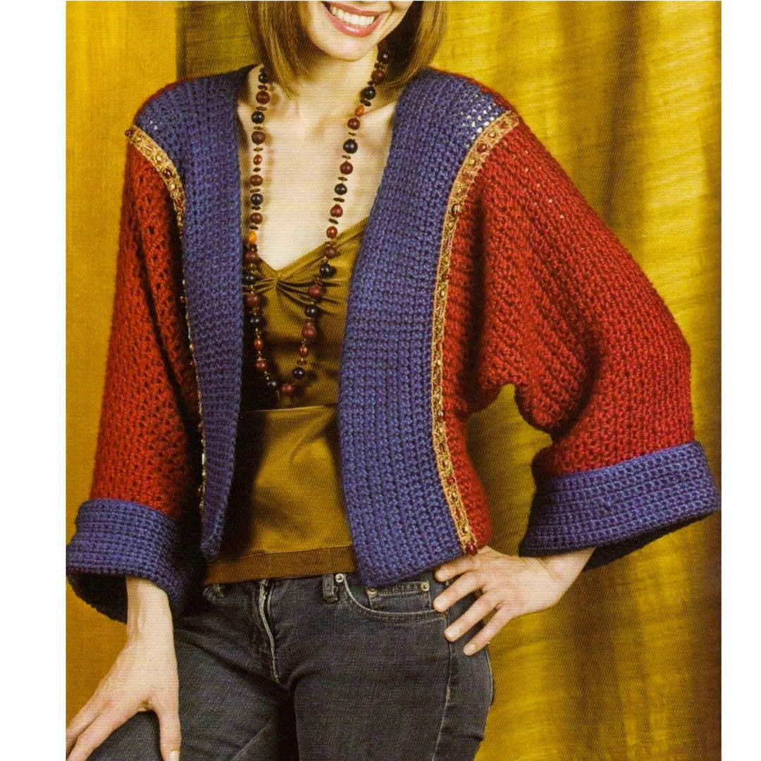 PATTERN CROCHET Shrug Kimono Jacket Pattern Pattern Etsy