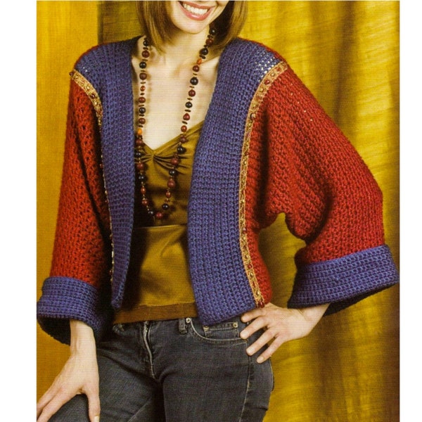 PATTERN CROCHET Shrug - Kimono Jacket Pattern - Pattern Oversized Shrug - Easy Beginners Shrugged - pdf instant digital