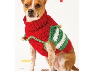 Crochet Pattern Dog Sweater PDF Instant Digital Christmas Sweater for Dog Download Dog Sweater Christmas