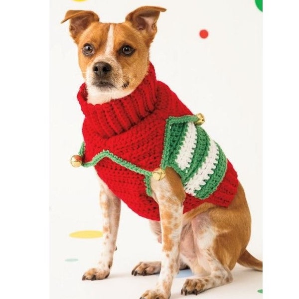 Crochet Pattern Dog Sweater PDF Instant Digital Christmas Sweater for Dog Download Dog Sweater Christmas