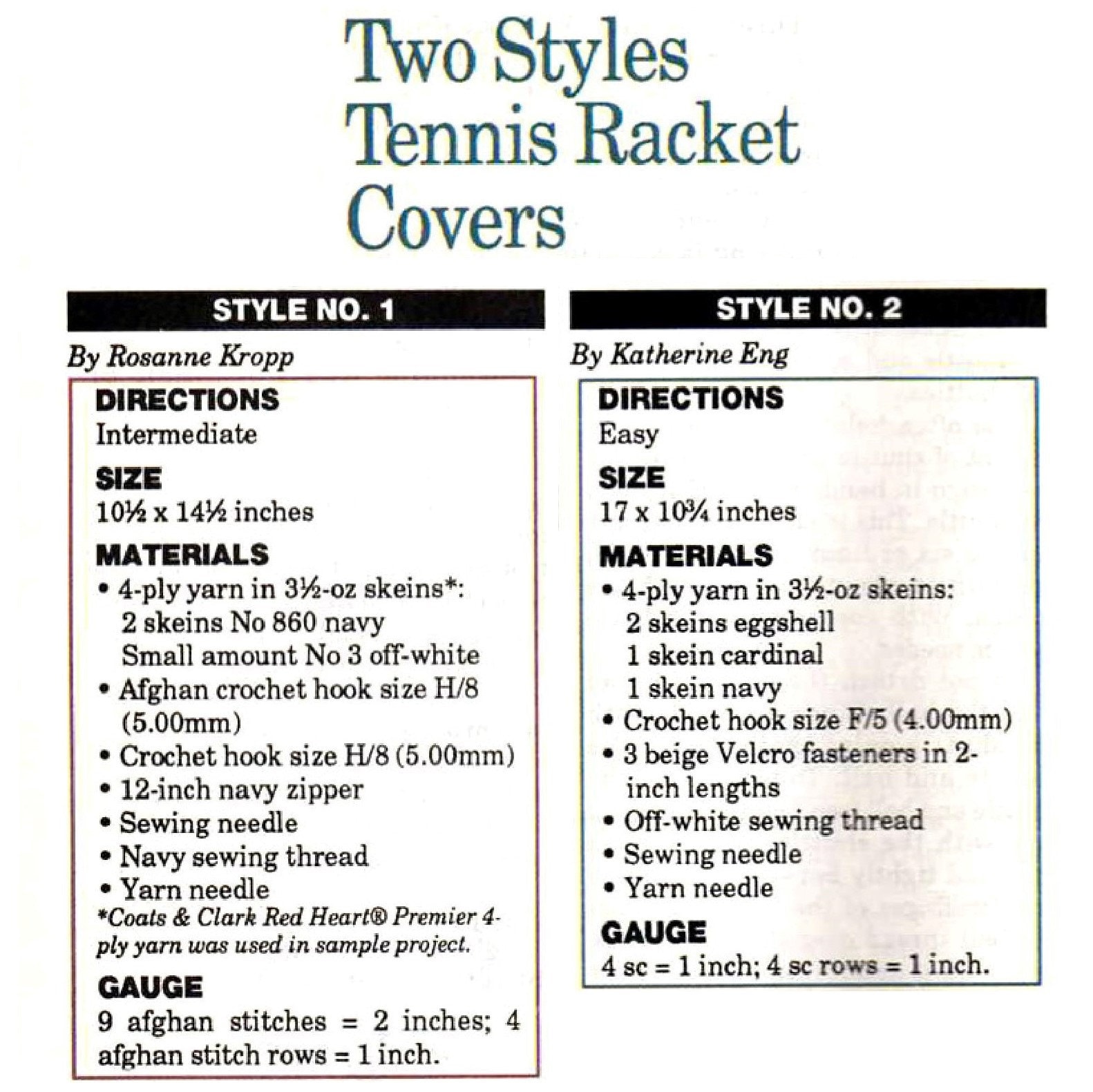 Cover for Tennis Racket - CROCHET PATTERN - Vintage Tennis Racket ...
