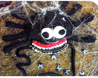 Beginner CROCHET PATTERNS - Crochet Spider Pattern - Halloween Crochet Patterns - pdf Spider Bag Pattern - pdf instant digital