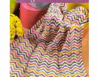 CROCHET Blanket PATTERN Easy, Beginner Crochet Blanket Pattern, Afghan Pattern, Colorful Chevron, Throw Blanket Pattern, pdf English Only